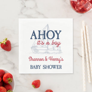 Ahoy, es ist ein Junge, nautische Babyparty Serviette