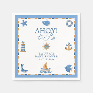 Ahoy, es ist ein Junge, nautische Ozean-Baby-Party Serviette