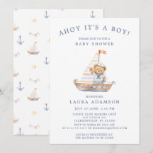 Ahoy, es ist ein Junge - Nautischer Teddybär-Baby-