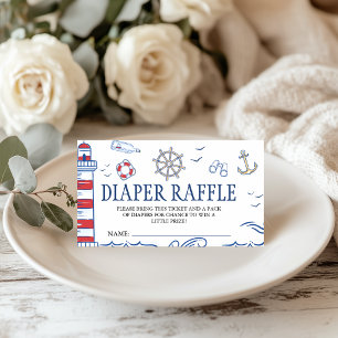 Ahoy, es ist ein Junge, nautisches Windel-Raffle-T Begleitkarte