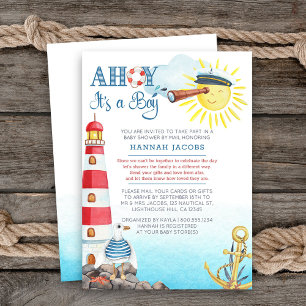 Ahoy, es ist ein Junge - Süße nautische Babyparty Einladung