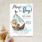 Ahoy es ist ein Junge Teddy Bär nautische Babydusc Einladung