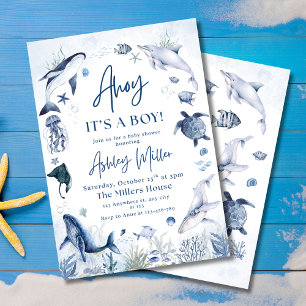 Ahoy! Es ist ein Junge Unter dem Meer Baby Shower  Einladung