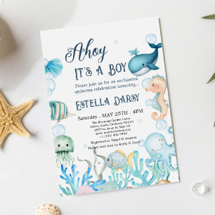 Ahoy! Es ist ein Junge unter der Kinderdusche des  Einladung