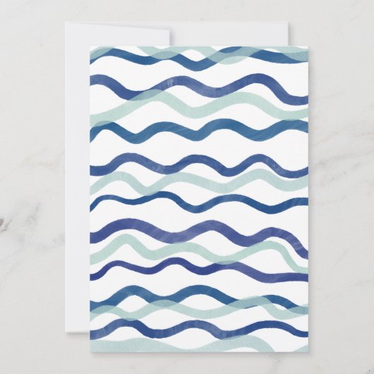 Ahoy es ist ein Junge Wasserschiff blaue rote Baby Einladung (Rückseite)