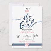 Ahoy, es ist ein Mädchen, ein Wassersportler, eine Einladung (Vorderseite)