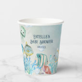 Ahoy! Es ist eine Baby Blue Baby Dusche Pappbecher (Vorderseite)