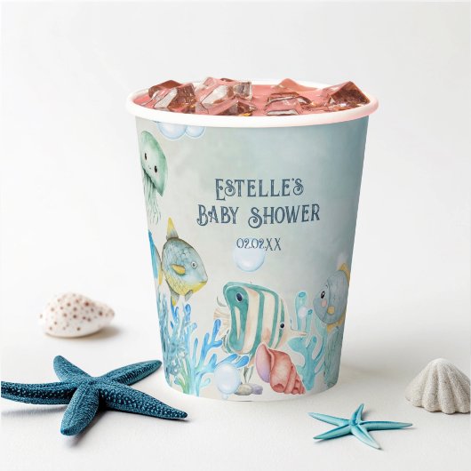 Ahoy! Es ist eine Baby Blue Baby Dusche Pappbecher