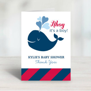 Ahoy, es ist eine Baby-Dusche für die Boy Navy Dankeskarte