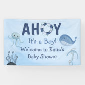 Ahoy Es ist eine Baby-Dusche für junge Meerestiere Banner (Horizontal)