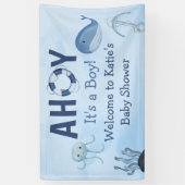 Ahoy Es ist eine Baby-Dusche für junge Meerestiere Banner (Vertikal)