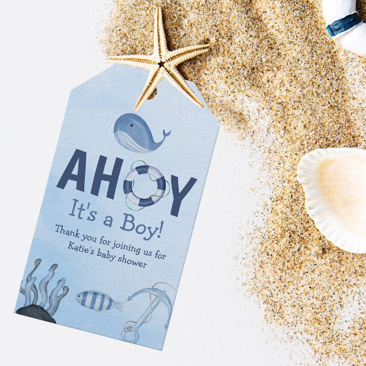 Ahoy Es ist eine Baby-Dusche für junge Meerestiere Geschenkanhänger