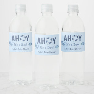 Ahoy Es ist eine Baby-Dusche für junge Meerestiere Wasserflaschenetikett