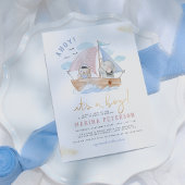Ahoy Es ist eine Baby Elephant Sailboat Babydusche Einladung