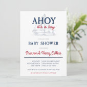 Ahoy Es ist eine Baby-Kinderdusche Einladung (Stehend Vorderseite)