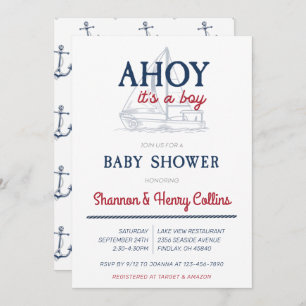 Ahoy Es ist eine Baby-Kinderdusche Einladung