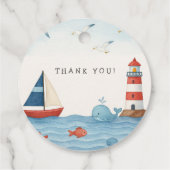 Ahoy Es ist eine Baby-Kinderdusche Geschenkanhänger (Rückseite)