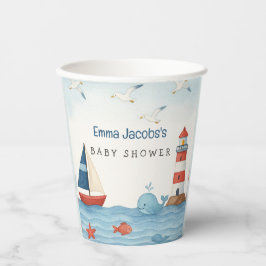 Ahoy Es ist eine Baby-Kinderdusche Pappbecher