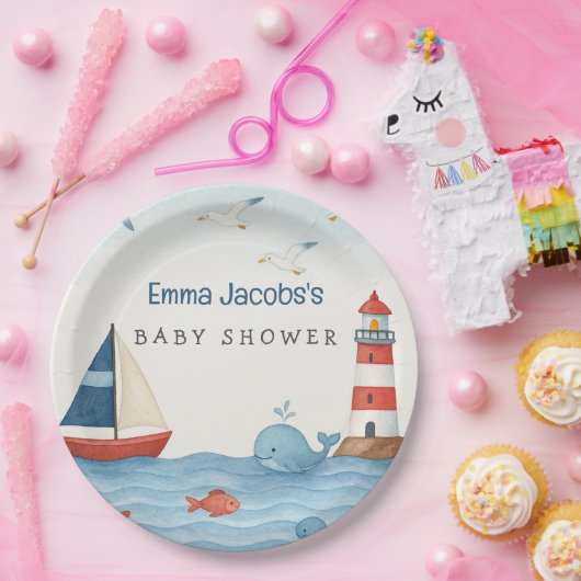 Ahoy Es ist eine Baby-Kinderdusche Pappteller (Party)