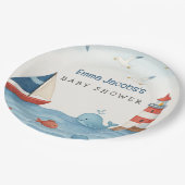 Ahoy Es ist eine Baby-Kinderdusche Pappteller (Schrägansicht)