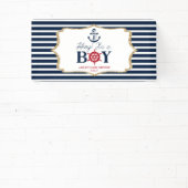 Ahoy Es ist eine Baby Nautical Navy Blue Baby Dusc Banner (InSitu)