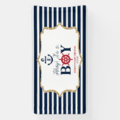 Ahoy Es ist eine Baby Nautical Navy Blue Baby Dusc Banner (Vertikal)