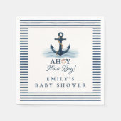 Ahoy Es ist eine Baby Nautical Navy Blue Baby Dusc Serviette (Vorderseite)