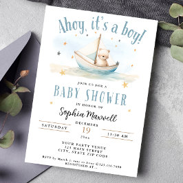 Ahoy Es ist eine Babydusche für Boy Nautical Sailb Einladung