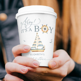 Ahoy Es ist eine Babydusche für Boy Nautical Sailb Pappbecher