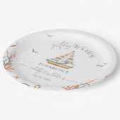 Ahoy Es ist eine Babydusche für Boy Nautical Sailb Pappteller (Schrägansicht)