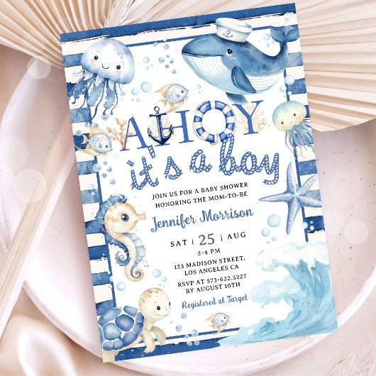 Ahoy Es ist eine Babydusche für Kinder Einladung