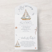 Ahoy Es ist eine Babydusche mit Kinderschiff All In One Einladung (Innen Boden)