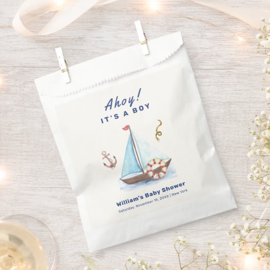Ahoy Es ist eine Babydusche mit Kinderschiff Geschenktütchen (Ausgeschnitten)
