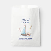Ahoy Es ist eine Babydusche mit Kinderschiff Geschenktütchen (Vorderseite)