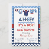 Ahoy Es ist eine Boy Baby Dusche Einladung (Vorderseite)