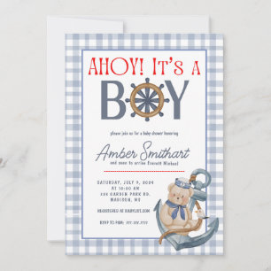 AHOY Es ist eine Boy Baby Dusche Einladung