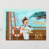 Ahoy Es ist eine Boy Baby Dusche Einladung (Vorne/Hinten)