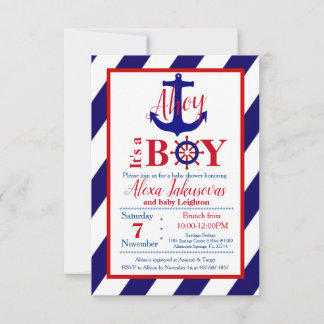 Ahoy! Es ist eine Boy Baby Shower Einladung