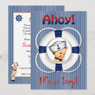 Ahoy Es ist eine Boy Baby Shower Einladung