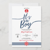 Ahoy, es ist eine Boy, Nautical, Baby Boy Shower Einladung (Vorderseite)