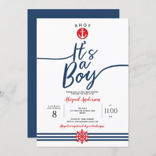 Ahoy, es ist eine Boy, Nautical, Baby Boy Shower Einladung