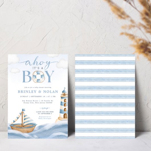 Ahoy Es ist eine Boy Nautical Baby Shower Einladun Einladung
