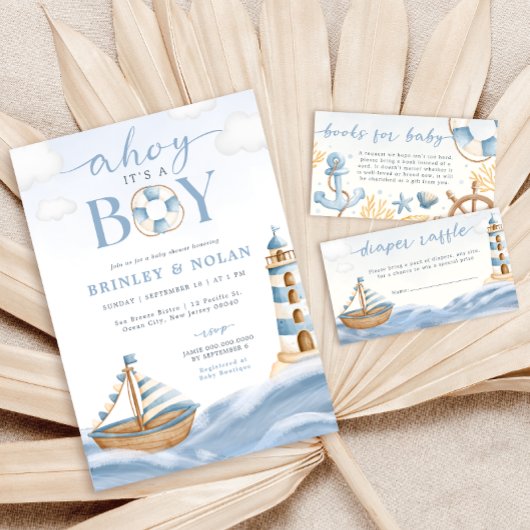 Ahoy Es ist eine Boy Nautical Baby Shower Einladun Einladung