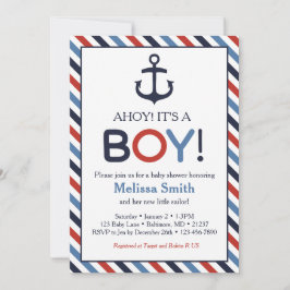 Ahoy Es ist eine Boy Nautical Baby Shower Einladun Einladung