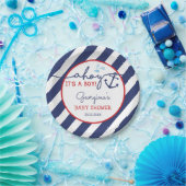 Ahoy Es ist eine Boy Nautical Baby Shower Navy Red Pappteller (Party)