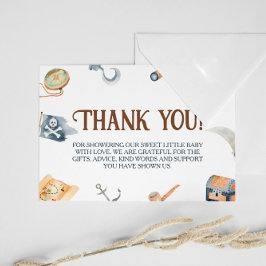 Ahoy Es ist eine Boy Pirate Baby Dusche Dankeskarte