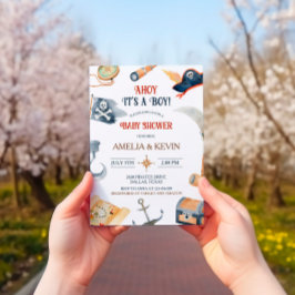 Ahoy Es ist eine Boy Pirate Baby Dusche Einladung