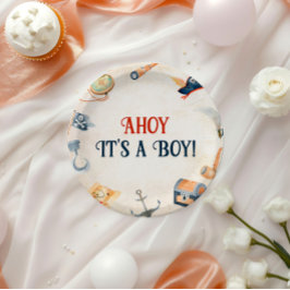 Ahoy Es ist eine Boy Pirate Baby Dusche Pappteller