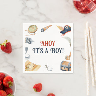 Ahoy Es ist eine Boy Pirate Baby Dusche Serviette