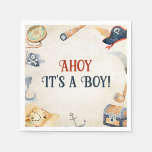 Ahoy Es ist eine Boy Pirate Baby Dusche Serviette